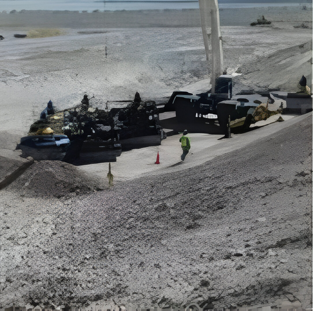 Carga y transporte de material árido en faena.