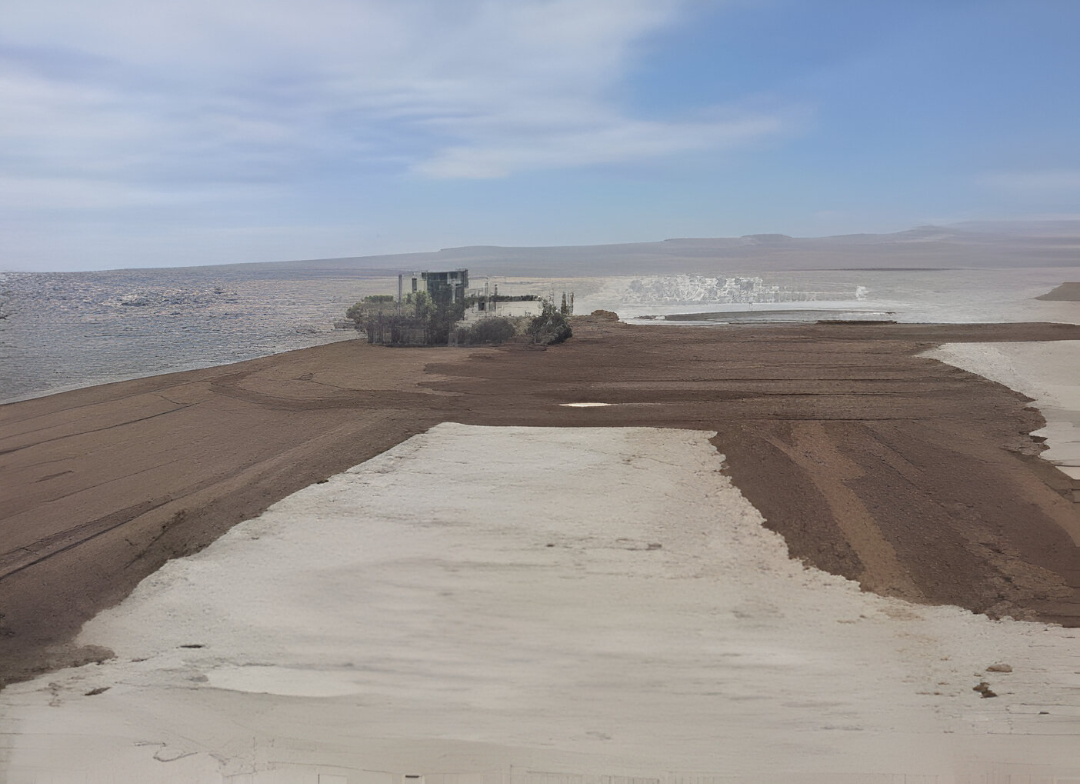 Vista del terreno en preparación para la construcción de un parque eólico.